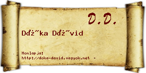 Dóka Dávid névjegykártya